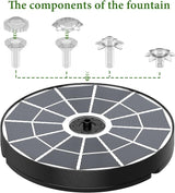 AISITIN 3.7W Solar Bird Bath Fountain Pump, 7.1" Solar Powered Water Fountain Pump for Garden, Ponds, Pool, Fish Tank, Aquarium and Outdoor