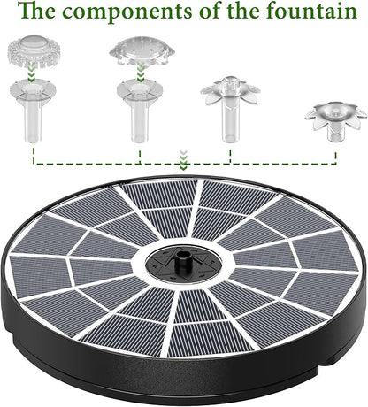 AISITIN 3.7W Solar Bird Bath Fountain Pump, 7.1" Solar Powered Water Fountain Pump for Garden, Ponds, Pool, Fish Tank, Aquarium and Outdoor