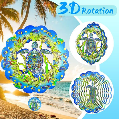 3D Wind Spinner, 12 inch 3D Kinetic Metal Garden Spinners, Rustproof Metal Garden Decor Yard Art, Wind Sculptures Ideal Gift for Homeowners & Garden Lovers