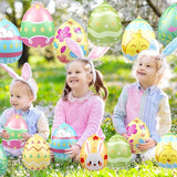 16 PCS 9 Inch, 16 Inch Easter Egg Inflatable Balloons Hanging Inflatable Easter Balloons Colorful Inflatable Egg Decorations for Yard Garden Holiday Party Home Decor