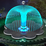 Solar Fountain, Upgrade Lucky Flower 3.5W Solar Bird Bath Water Fountain with Lights, and 2000mAh Battery, Solar Powered Hummingbird Fountain Pump with 7 Nozzles, 4 Fixed Pipes for Garden