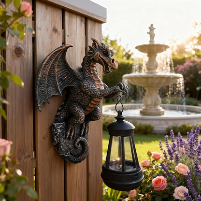 Dragon Tree Hugger with Solar Lantern Dragon Lamp Decor Garden Statue Outside Outdoor Yard Unique Gifts for Mom Women Grandma