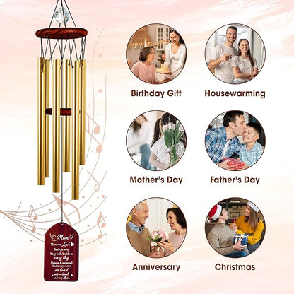 Crystal Mom Memorial Wind Chimes Christmas Sympathy Chimes Keepsake Those We Love Garden Hanging Remembrance Grief Gift Mummy Mama Step Mother in Law Ideas Gift Condolence Outdoor Decor HW12-RW-M