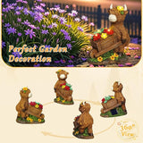 TEDOF Solar Highland Cow Statue with Flower Decor, Funny Outdoor Garden Ornament for Yard Patio Lawn, Birthday Gift for Women Mom