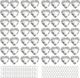 HDCRYSTALGIFTS 48pcs 20mm Clear Crystal Heart Prism Sun Catchers, Heart Prisms Rainbow Maker Chandelier Crystals, Hanging Suncatchers for Window, Garden, Home, Wedding, Glass Valentine's Day Ornaments