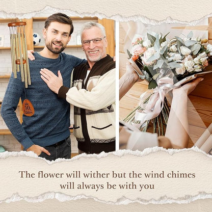 Leebbsin 50 Birthday Gifts for Women, Wind Chimes for 50th Birthday, Happy 50 Years Old Gifts for Women Friendship, Best Friends, Coworker, Sister, Mom, Wife, Female, Best Gift Idea