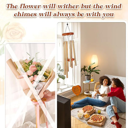 Bestie Gifts for Women, Best Friend Wind Chimes, Friendship Bestie Happy Birthday Gift for Women, Graduation Thanksgiving Presents for Friends Female BFF