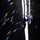 Rainbow Guardian Angel Crystal Suncatcher as Home/Car Decoration & Porch Decor & Hangings Crystal Glass Ornament for Mom (Purple)