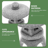 Japanese Style Stone Lantern Pagoda Garden Statue Miniature Landscape Ornament for Bonsai and Aquarium Decor, Small Snow-Inspired Round Lantern Micro Garden Sculpture