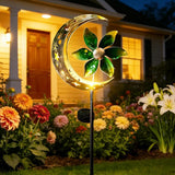 SunKite Spinner Windmill Moon Outdoor Lights Waterproof,Solar Moon Garden Light Outdoor Decorative Stakes Lights Yard Garden Patio Lawn Pathway Decoration Gifts Grandma Mom