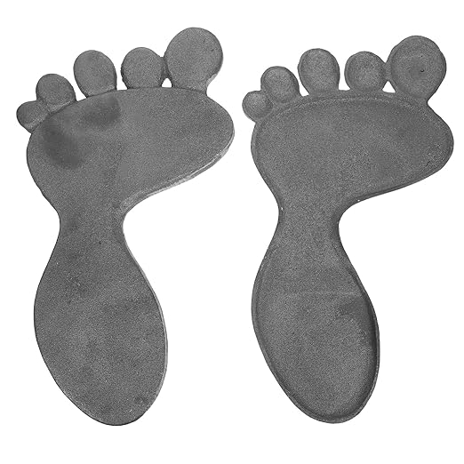 Cast Iron Footprint Stepping Stones Garden Walkway Decor Metal Yard Ornaments Outdoor Path Markers Rustic Patio Trail Mats for Lawn Landscaping