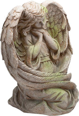 Alpine Corporation 19" Tall Old World Guardian Angel Outdoor Garden Statue