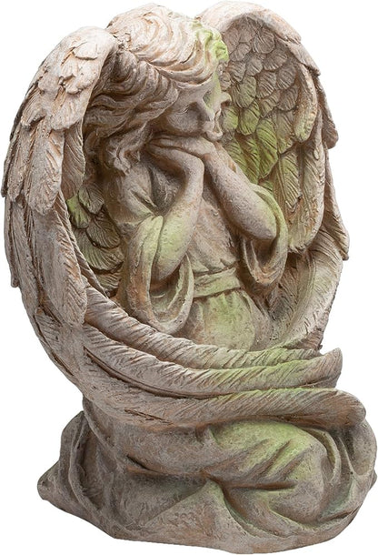 Alpine Corporation 19" Tall Old World Guardian Angel Outdoor Garden Statue