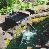 POPOSOAP Pond Waterfall Spillway with Pump Kit, 304 Stainless Steel Pond Waterfall, Pond Spillway with 9.8FT Corrugated Tubing for Garden,Water Features (8“)-P42