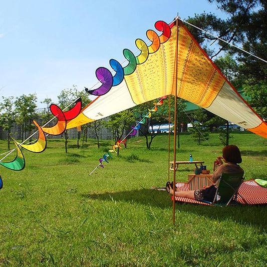 2 Pcs Rainbow Wind Spinners for Yard Garden Hanging Colorful Spiral Rotating Windmill Wind Spinner Ornament Lawn Spinners Outdoor Indoor Decoration for Porch Polyester Portable Rotate Accessories