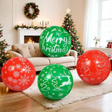 4 PCS 24 Inch Christmas Inflatable Balls Outdoor Inflatable Christmas Ball Ornaments for Xmas Garden Lawn Yard Holiday Front Door Window Decoration