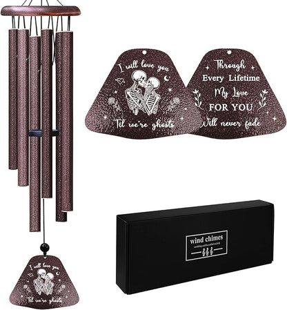 Kubbut Gifts for Him Her, Valentines Day Anniversary Christmas Chimes Gifts for Men/Women, Wedding Gift 32" Wind Chimes Decor for Couple, I Love You Romantic Gift for Him