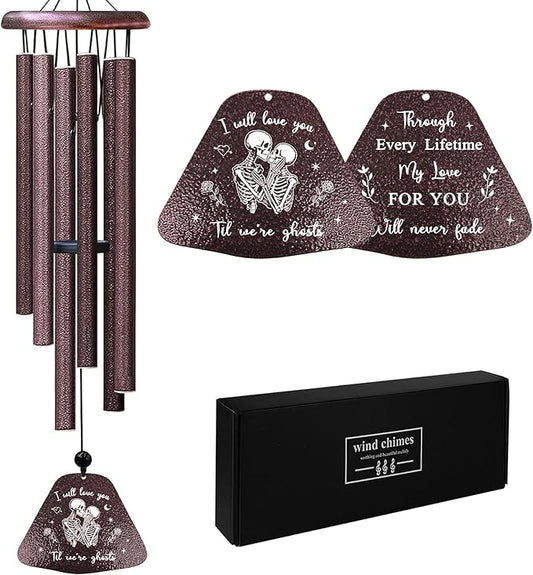 Kubbut Gifts for Him Her, Valentines Day Anniversary Christmas Chimes Gifts for Men/Women, Wedding Gift 32" Wind Chimes Decor for Couple, I Love You Romantic Gift for Him