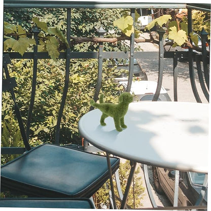 Yardwe Lifelike Outdoor Sculpture for Garden Patio Timeless European Style Decorative Animal Figurine Creative Green Flocking Design for Courtyard and Outdoor Spaces