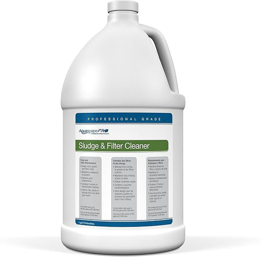 Aquascape 30408 AquascapePRO Sludge Cleaner Liquid Treatment for Pond Water Feature Waterfall Stream, 1 Gallon