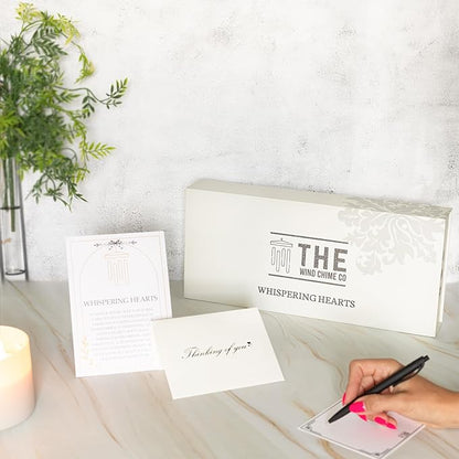 30” Memorial Wind Chime with Gift Box – Whispering Hearts Collection – Platinum Rose.