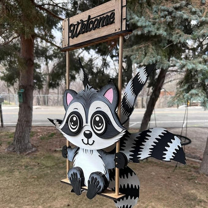 Animal Wind Garden Metal Sculpture Outdoor Art for Yard Patio (Light Gray, 30CM)
