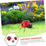 BESPORTBLE 3pcs Iron Art Ladybug Garden Statues Simulated Outdoor Lawn Decorations in Red Extra Small to Medium Vibrant Sculptures for Patio and Landscape Enhancements