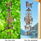 Bronze Dogs Wind Chimes for Outside/Indoor/Home/Balcony/Lawn/Tree/Yard/Garden Decoration, Retro Wind Catcher, Hang Dog Decor, Blessing Wind Bells, Memorial WindChimes Gifts for Mom, Grandma, Woman