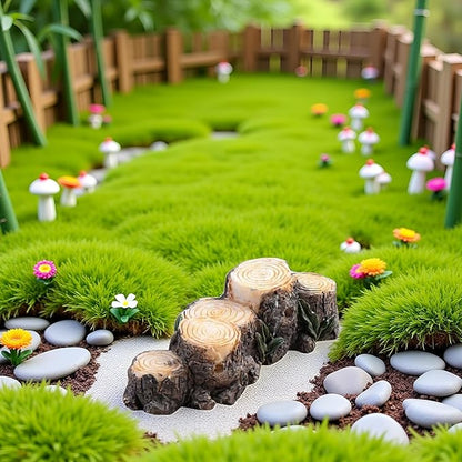 Miniature Resin Stump Micro Landscape Fairy Garden Ornament Mini Doll House Outdoor Landscape Decor Outdoor Statues Garden Sculptures Decor Landscape