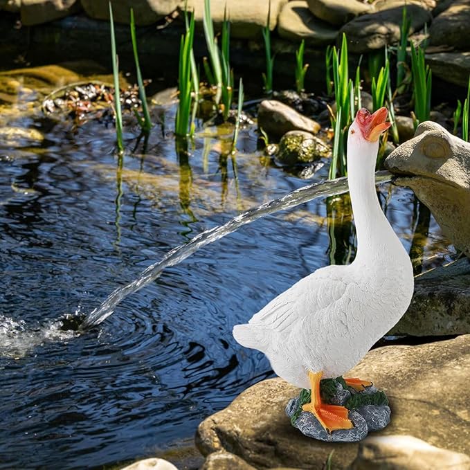 Garden Statues Goose Figurine Farm Animal Sculpture Lifelike Outdoor Statue for Pond Garden Decor Unique Design with Vibrant Colors Yard Ornaments Decor