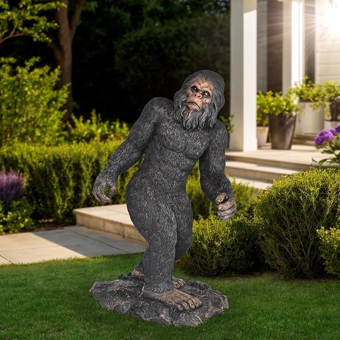 Garden Statues Bigfoot Yard Decor - Grandpa Yeti Large Lawn Products Life Size Sasquatch Figurine Resin Tall Outdoor Sculpture for Outside Decorations Patio Front Porch