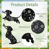 Romart Dachshund Decorative Garden Stakes, 3 Pcs Wiener Dog Gifts Metal Garden Stakes for Women Men, Dachshund Butterfly Flower Outdoor Yard Art Lawn Decor