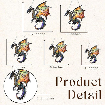 Fantasy Dragon Acrylic Suncatcher, Boho Suncatchers for Window Hanging Ornament, Stained Glass Effect Art Garden Decor, Gifts for Mother's Day, Mom, Grandma, Wife, Women, Nana