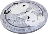 Roman Snoopy Dance Stepping Stone Peanuts, 12-inch Diameter, Resin, Stone Mix, Home, Garden, Outdoor