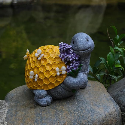 Zayton Garden Outdoor Turtle Statues Yard Resin Decoration Gift Handmade Housewarming Gift for Patio Yard Lawn Waterproof Cracking