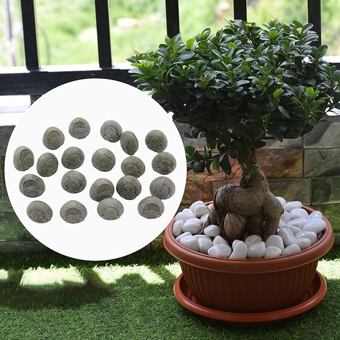 predolo 20Pcs Resin Stone Buddha Relief Statue Garden Decoration for Corridor, Study
