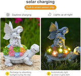 Solar Angel Garden Statue，Solar Garden Statue Angel and Turtle,Figurines Outdoor Decor,Outdoor Solar Statue with LED Lights for Yard,Patio,Lawn Art Decoration,Housewarming Gift