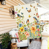 Baccessor Spring Floral Birds House Flag Double Sided 28x40 Inch Burlap,Flower Butterflies Large Garden Flag Porch Patio Front Entry Yard Seasonal Farmhouse Outside Outdoor Decor