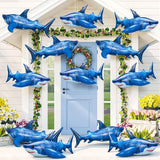 Realspring 12 Pcs 15 Inch Inflatable Shark Party Decorations Summer Shark Inflatables Outdoor Decor Large PVC Ocean Animals Blow up Hanging Ornaments for Beach Under The Sea Party Supplies Gift