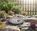 Magnolia Garden 10-Inch Cats Leave Pawprints On Our Hearts Decorative Stepping Stone – Feline Memorial Resin Garden Tile – Cat Sympathy & Bereavement Outdoor Accent
