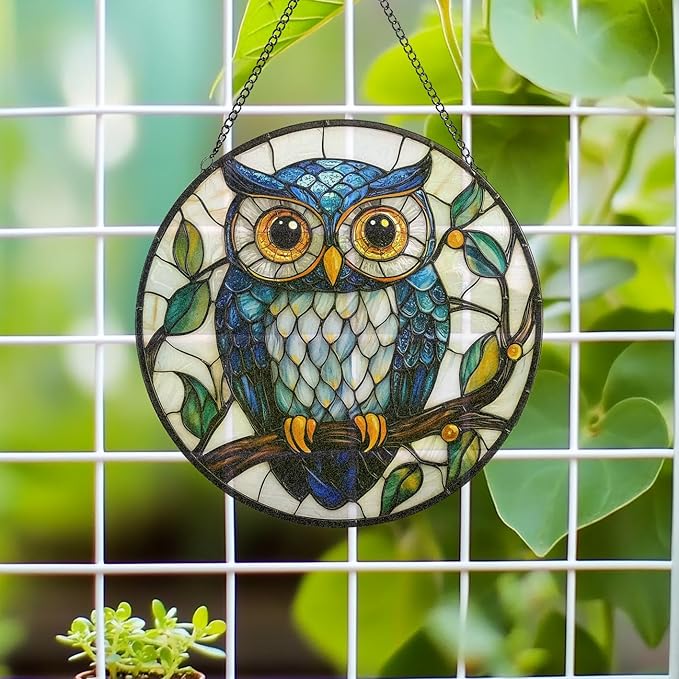 Stained Glass Window Hanging,suncatcher Stained Glass kit,Stained Glass Ornament, Garden suncatchers for Windows Hanging,Window Decor or Indoor,Gifts for Women, Lovers, Couple, Friends