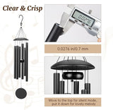 Wind Chimes for Outside with Classic Sound, Coolest Aluminium Metal Windchimes Outdoors with Pine Wood Striker, Unique Gift for Mom, Garden Decoration(28" Black)