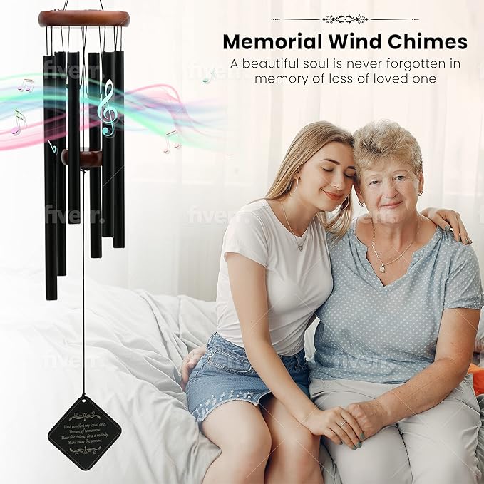 Personalized Memorial Wind Chimes Sympathy Memorial for Loss of Father Or Memorial for Loss of Mother Remembrance Windchimes Loss of A Loved One, Memory Bereavement & Funeral