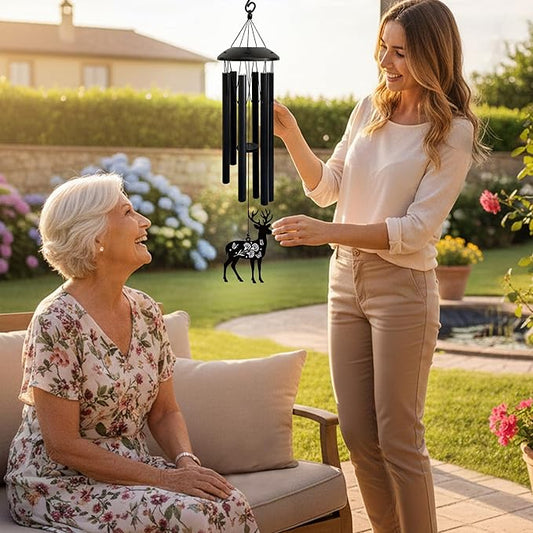 Wind Chimes for Mom - Birthday Gift from Daughter or Son, Perfect for Mother's Day, Christmas, Valentine's, Thanksgiving | Soothing Wind Bell, Gift for Mom Who Has Everything (Deer)