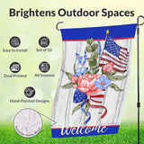 Seasonal Garden Flags Set of 10 12x18 inch Double Sided Yard Flags, Outside Small Garden Flag with Anti-Wind Clip and Stopper, Outdoor Holiday Lawn Decorative Decor