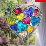 Valentine's Day Sun Catcher for Window Hanging with Colorful Hearts Designs Acrylic Suncatchers Hanging Ornaments Romantic Valentine's Room Decor，Housewarming Women Decor Gifts