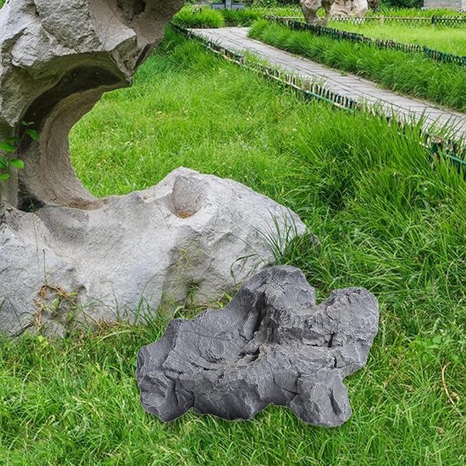 Baoblaze Fake Rock Natural Texture Multifunctional Weather Resistant Realistic Landscape Decoration for Lawn Yard Balcony Patio Porch, 29x10x22cm
