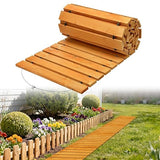 8.2ft Wooden Garden Pathway - Weather Resistant Carbonized Pine Roll Out Decorative Walkway, Boardwalk Pathway Pavers for Outside Stepping Stones Outdoor Flooring Patio Pool Backyard (Orange)
