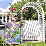 Baccessor Spring Summer Hydrangea Garden Flag 12.5 x 18 Inch Double Sided Burlap Flower Green Leaf Farmhouse Small Yard Flag Summer Holiday Seasonal Outdoor Outside Decoration