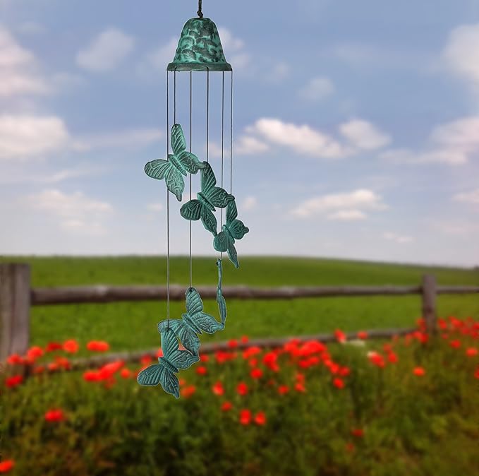 Woodstock Chimes Signature Collection, Woodstock Habitats, Butterfly Chime, 21'' Habitats and Nature Wind Chimes for Outdoor, Patio, Home or Garden Décor (CBC)